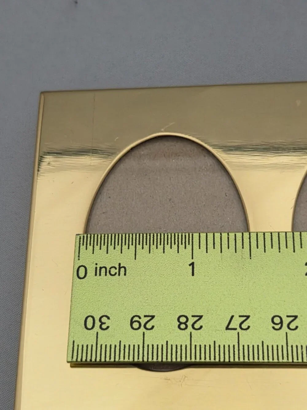 Vintage Brass Gold Tone Mini Double Oval Photo Picture Frame Standing Easel Back
